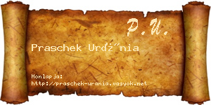 Praschek Uránia névjegykártya